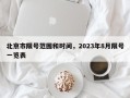 北京市限号范围和时间，2023年8月限号一览表